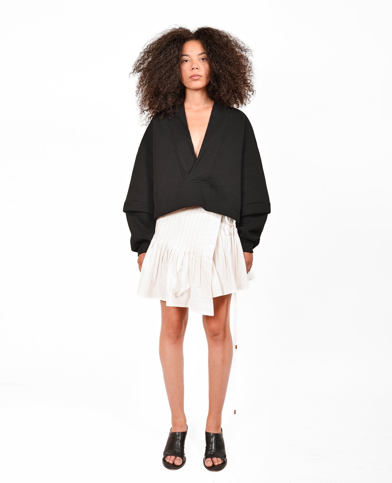 Black V-Neck Sweatshirt