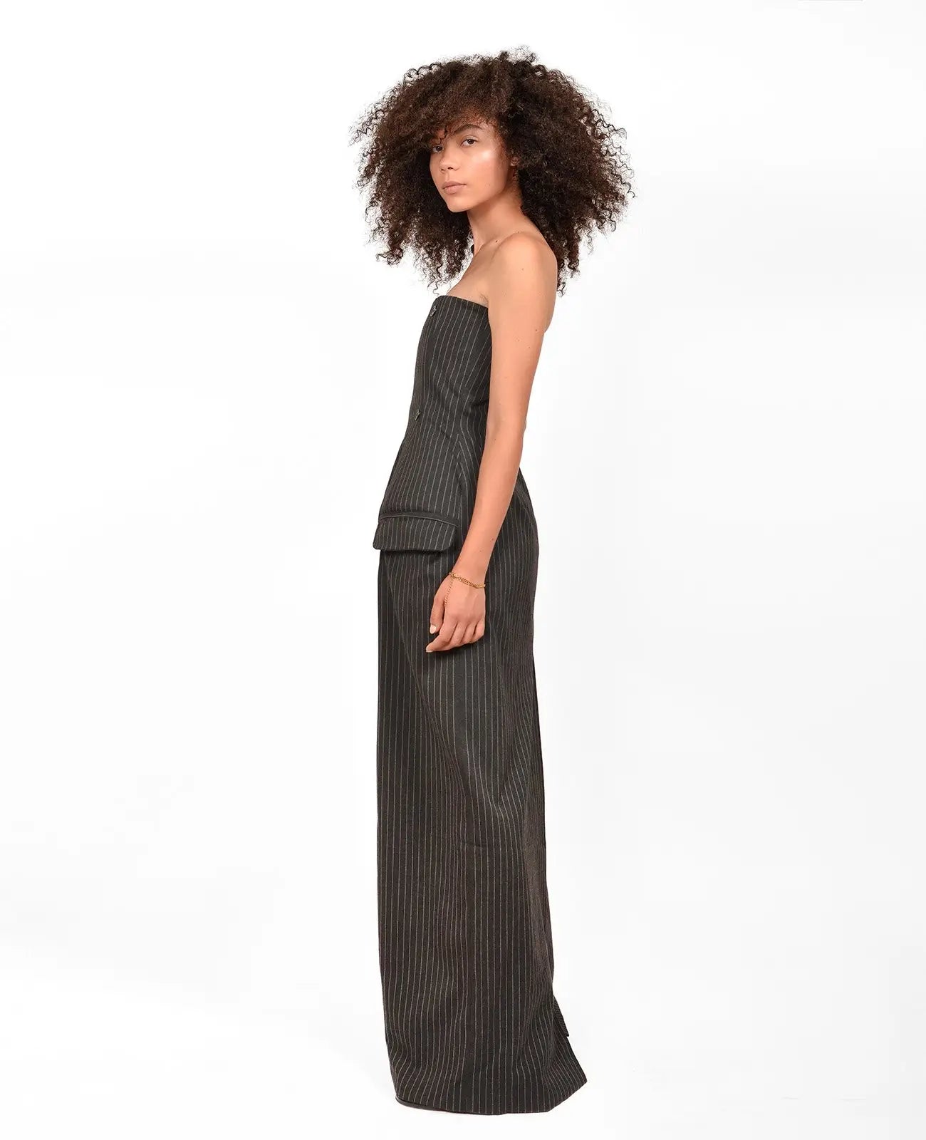 Black Striped Corset Dress