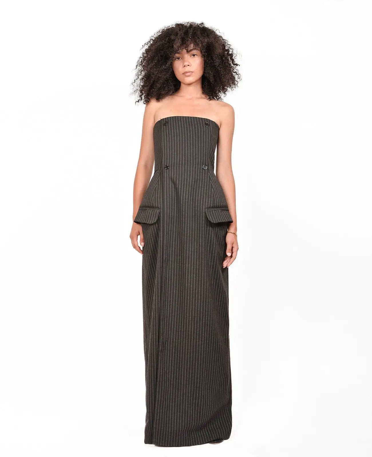 Black Striped Corset Dress