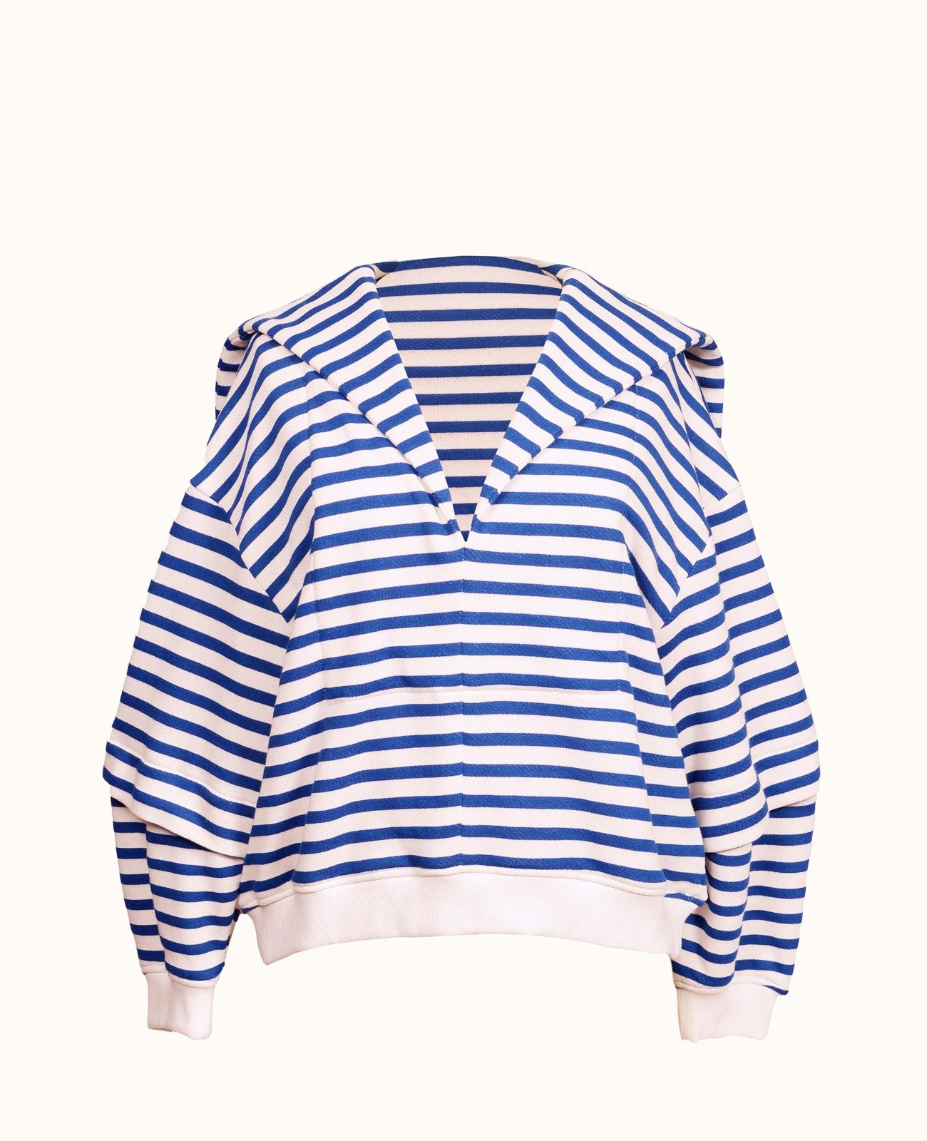 Striped V-Neck Capeshirt