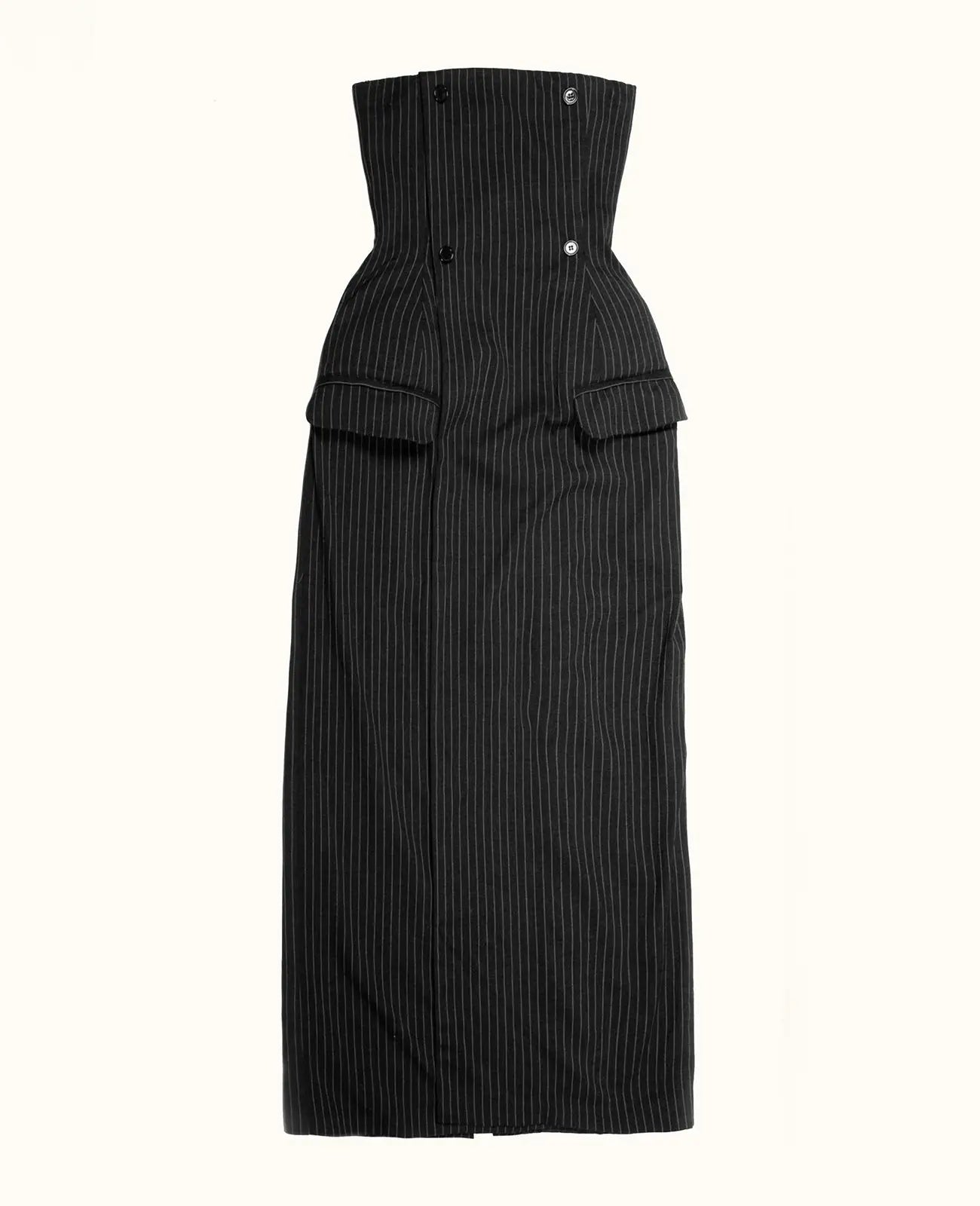 Black Striped Corset Dress