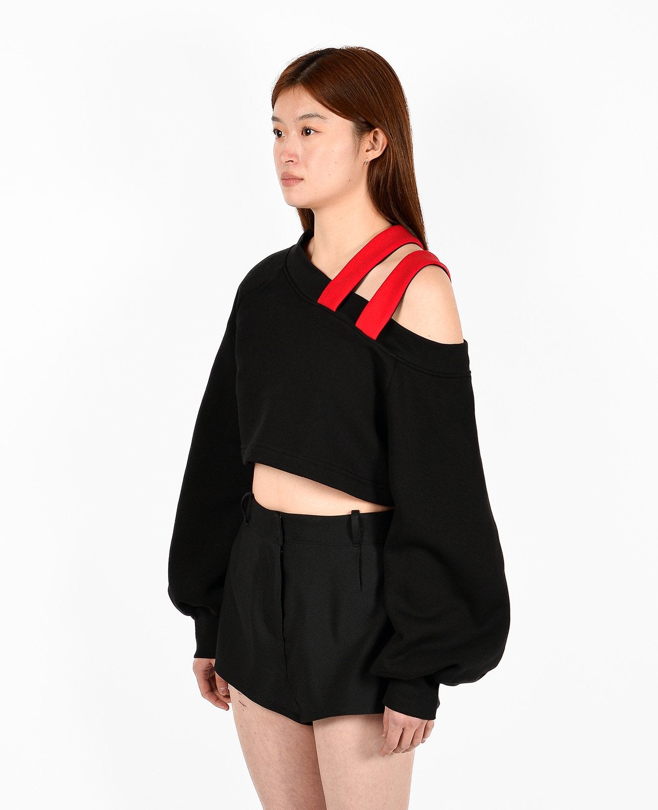 Mixed Cold Shoulder Top